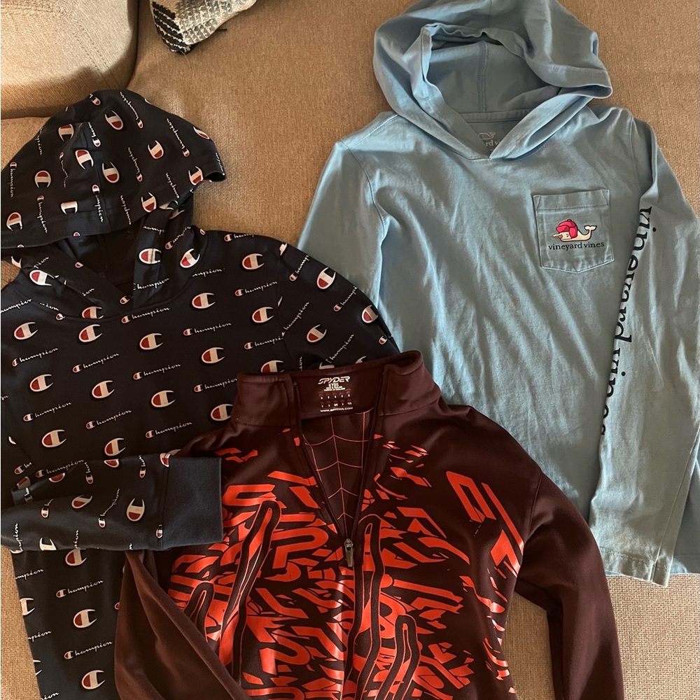 Vineyard Vines Kids' Hoodie Set - Black, Light Blue, Red